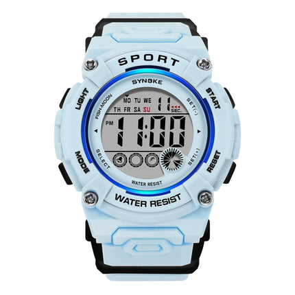 SYNOKE 9810 Multifunctional Luminous Waterproof Student Sports Watch(Smog Blue)-garmade.com