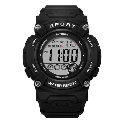 SYNOKE 9810 Multifunctional Luminous Waterproof Student Sports Watch(Black)-garmade.com