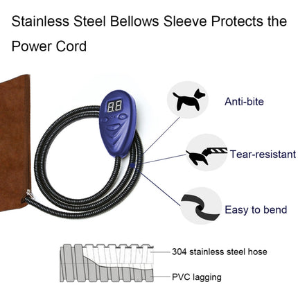 30x30cm Coffee 12V Low Voltage Multifunctional Warm Pet Heating Pad Pet Electric Blanket(US Plug)-garmade.com