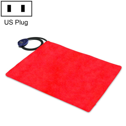 40x30cm Red 12V Low Voltage Multifunctional Warm Pet Heating Pad Pet Electric Blanket(US Plug)-garmade.com