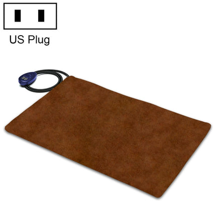 65x40cm Coffee 12V Low Voltage Multifunctional Warm Pet Heating Pad Pet Electric Blanket(US Plug)-garmade.com