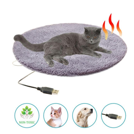 5V USB Pet Electric Heating Pad for Dogs and Cats To Keep Warm(Silver Gray)-garmade.com