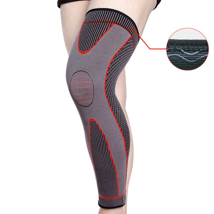 Nylon Knitted Riding Sports Extended Knee Pads, Size: S(Red Anti-slip)-garmade.com