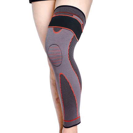 Nylon Knitted Riding Sports Extended Knee Pads, Size: S(Orange Pressurized)-garmade.com