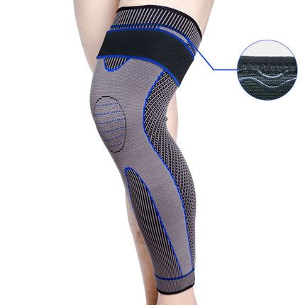 Nylon Knitted Riding Sports Extended Knee Pads, Size: S(Blue Pressurized Anti-slip)-garmade.com