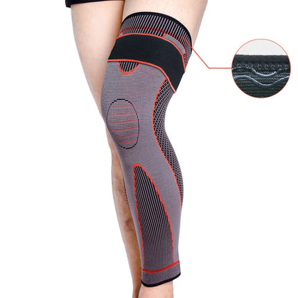 Nylon Knitted Riding Sports Extended Knee Pads, Size: S(Orange Pressurized Anti-slip)-garmade.com