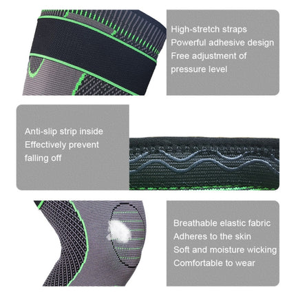 Nylon Knitted Riding Sports Extended Knee Pads, Size: XXL(Green Pressurized)-garmade.com