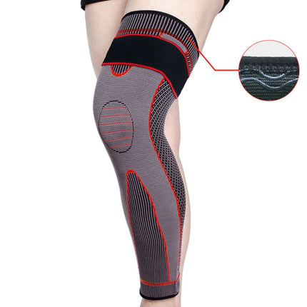 Nylon Knitted Riding Sports Extended Knee Pads, Size: M(Red Pressurized Anti-slip)-garmade.com