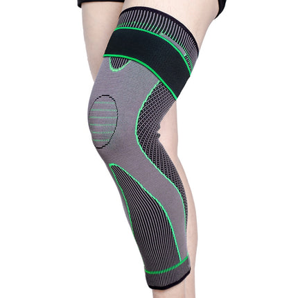 Nylon Knitted Riding Sports Extended Knee Pads, Size: XXL(Green Pressurized)-garmade.com