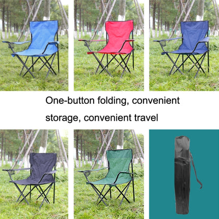 Casual Picnic Sketching Handrest Backrest Fishing Portable Beach Chair(Navy)-garmade.com