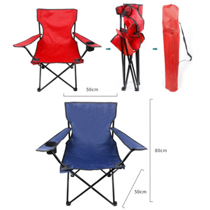 Casual Picnic Sketching Handrest Backrest Fishing Portable Beach Chair(Navy)-garmade.com