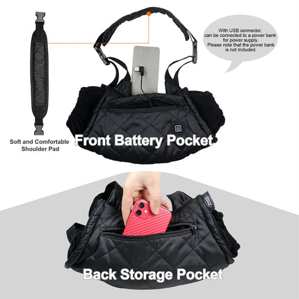 Outdoor Camping USB Heated Smart Warm Handbag(Gray)-garmade.com