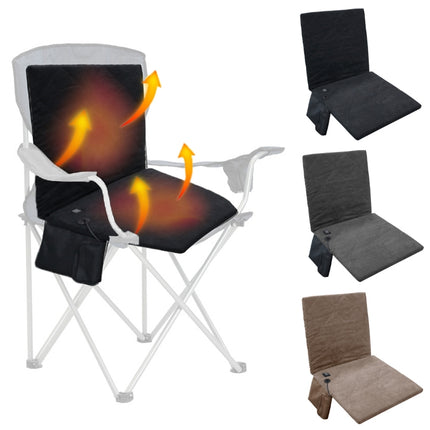 Outdoor Winter Camping Warm USB Heating Cushions With Backrest(Black)-garmade.com
