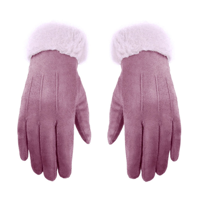 WST-01 Fleece Warm Gloves Autumn and Winter Touchscreen Cycling Gloves(Purple)-garmade.com
