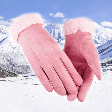 WST-01 Fleece Warm Gloves Autumn and Winter Touchscreen Cycling Gloves(Pink)-garmade.com