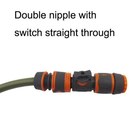 3PCS Double Nipple Wrap With Switch Double Pass Standard Direct Connect With Valve Fast Connection(Black)-garmade.com