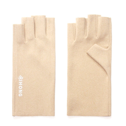 WST-41 Winter Thin Flannel Warm Finger Gloves Nail Protective Gloves, Spec: Finger (Beige)-garmade.com