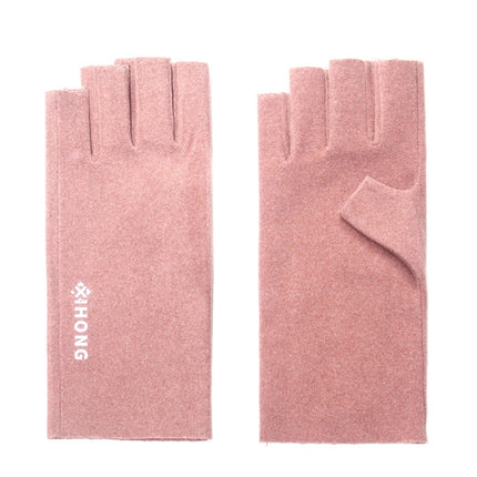 WST-41 Winter Thin Flannel Warm Finger Gloves Nail Protective Gloves, Spec: Finger (Pink)-garmade.com