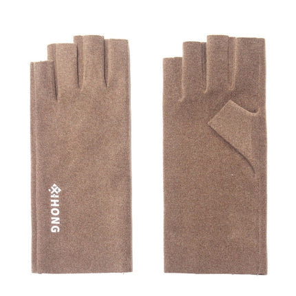 WST-41 Winter Thin Flannel Warm Finger Gloves Nail Protective Gloves, Spec: Finger (Brown)-garmade.com