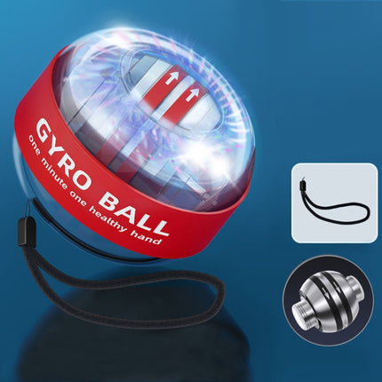 Magnetic Wrist Ball Gyro Training Decompression Fitness Device, Color: Red With Light-garmade.com
