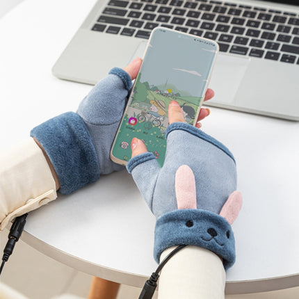 Winter USB Rechargeable Heated Half Palm Adult Gloves, Size: Free Size(Gray)-garmade.com