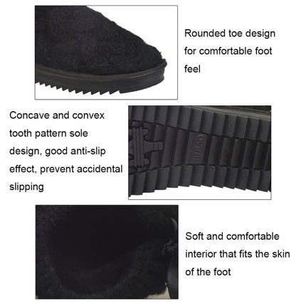 A1 Autumn and Winter Knitted Wool Fleece Thickened Non-slip Boots, Size: 38(Black)-garmade.com
