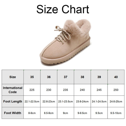C12 Autumn and Winter Plush Warm Lace-up Snow Boots Casual Cotton Shoes, Size: 35(Bean Green)-garmade.com