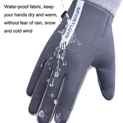 1 Pair Velvet and Thick Cycling Windproof and Cold Warm Gloves, Style: Male Version (Grey)-garmade.com