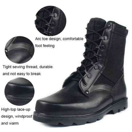 07-005 Winter Outdoor Sports Mountaineering Non-slip Warm Boots, Spec: Leather Wool(39)-garmade.com