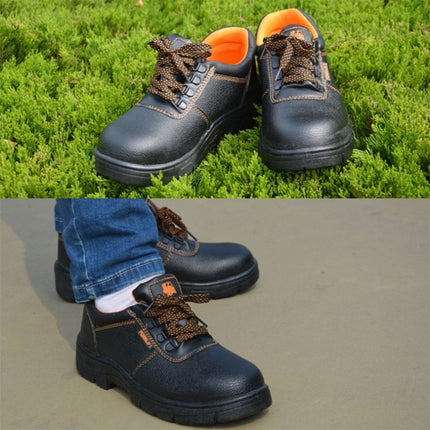 215 Microfiber Leather Anti-puncture Wear-resistant Work Shoes Smash-proof Oil-resistant Safety Shoes, Spec: Low-top (39)-garmade.com