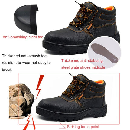 215 Microfiber Leather Anti-puncture Wear-resistant Work Shoes Smash-proof Oil-resistant Safety Shoes, Spec: Low-top (42)-garmade.com