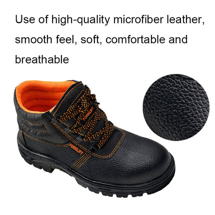 215 Microfiber Leather Anti-puncture Wear-resistant Work Shoes Smash-proof Oil-resistant Safety Shoes, Spec: Low-top (42)-garmade.com