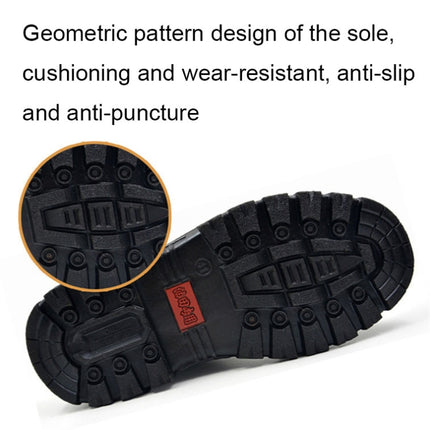215 Microfiber Leather Anti-puncture Wear-resistant Work Shoes Smash-proof Oil-resistant Safety Shoes, Spec: High-top (45)-garmade.com
