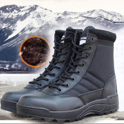 Autumn and Winter Padded Thickened Non-slip High-top Sports Boots, Size: 40(Black Padded)-garmade.com