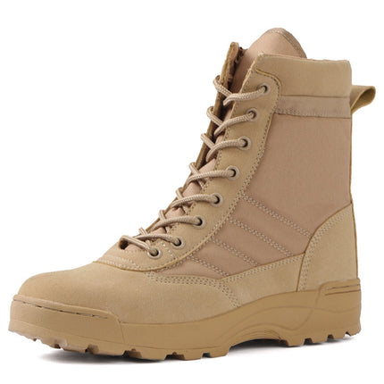 Autumn and Winter Padded Thickened Non-slip High-top Sports Boots, Size: 46(Khaki Padded)-garmade.com
