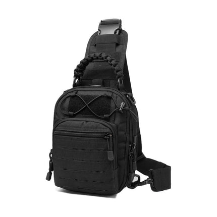 Outdoor Sports Multifunctional Laser Cutting Crossbody Bag(Black)-garmade.com