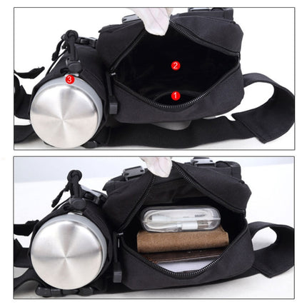 Multifunctional Cycling Sports Waist Bag Casual Water Bottle Satchel(Black)-garmade.com