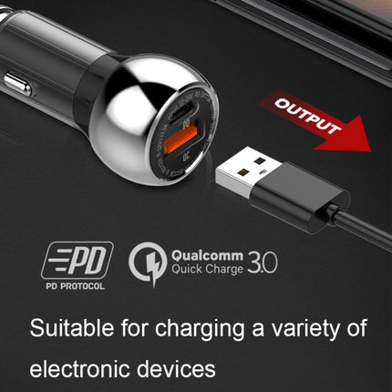 LDNIO C1 36W PD + QC 3.0 Car Fast Charger High Power Smart USB Car Charger with 8 Pin Cable-garmade.com