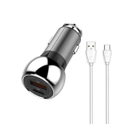LDNIO C1 36W PD + QC 3.0 Car Fast Charger High Power Smart USB Car Charger with USB-C/Type-C Cable-garmade.com