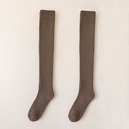 Autumn and Winter Skin-friendly Combed Cotton Compression Stockings(Coffee)-garmade.com
