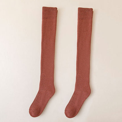 Autumn and Winter Skin-friendly Combed Cotton Compression Stockings(Caramel)-garmade.com