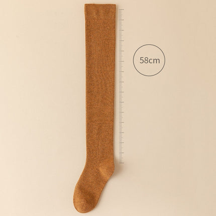 Autumn and Winter Skin-friendly Combed Cotton Compression Stockings(Caramel)-garmade.com