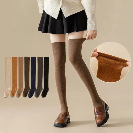 Autumn and Winter Skin-friendly Combed Cotton Compression Stockings(Khaki)-garmade.com