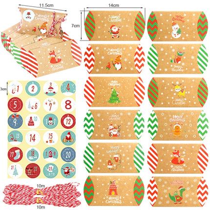 1set 24 PCS/Set Christmas Candy Wrapping Box Cartons(Cotton Rope)-garmade.com