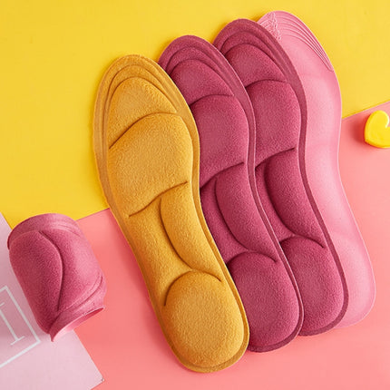 1 Pair Cuttable Warmth Padded Thick Insoles Antibacterial Anti-odor Insoles, Size: 40-46(Yellow)-garmade.com