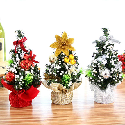 20cm Mini Christmas Decoration Tree Christmas Day Shopping Mall Decorative Props(Silver)-garmade.com