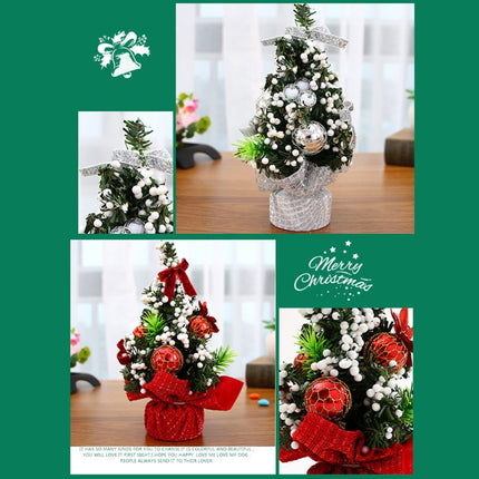 20cm Mini Christmas Decoration Tree Christmas Day Shopping Mall Decorative Props(Silver)-garmade.com