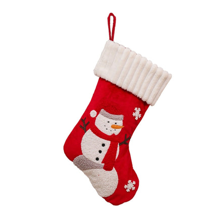 Christmas Embroidery Decorative Gift Bags Candy Bags Christmas Tree Mantel Decorative Socks(Snowman)-garmade.com