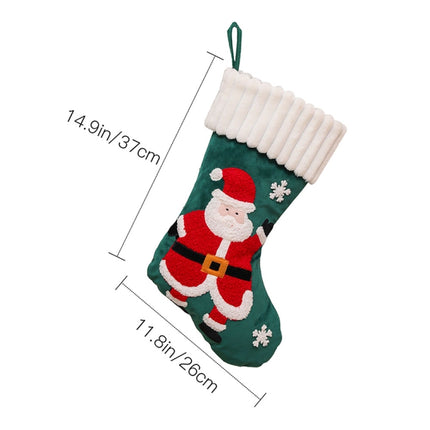 Christmas Embroidery Decorative Gift Bags Candy Bags Christmas Tree Mantel Decorative Socks(Snowman)-garmade.com