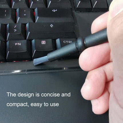2 Sets Anti-static Brush Portable Handle Clean Keyboard Brush Kit(Black)-garmade.com